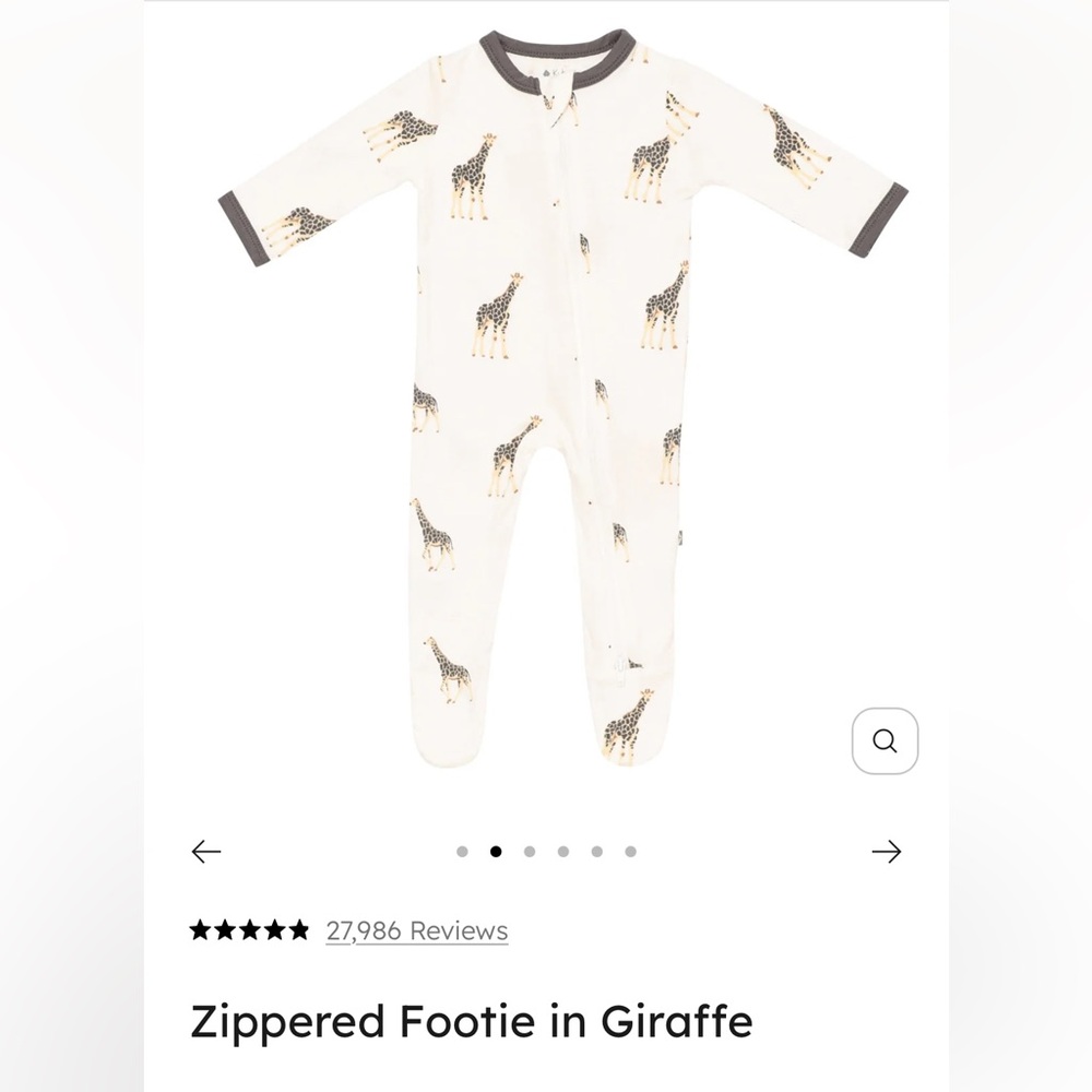 Kyte BABY Zippered Footie in Giraffe